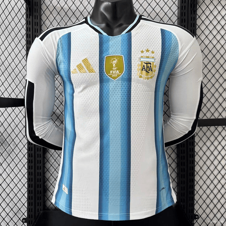 ARGENTINA MANGA LONGA com PATCH - Player Version 2026 Argentina Home Long Sleeve Jersey 1