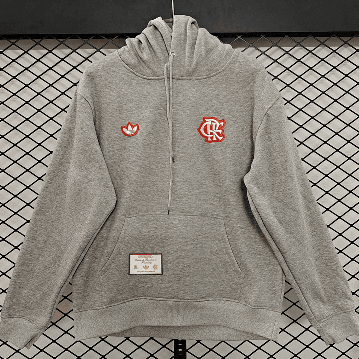 MOLETON FLAMENGO CANGURU CINZA 1