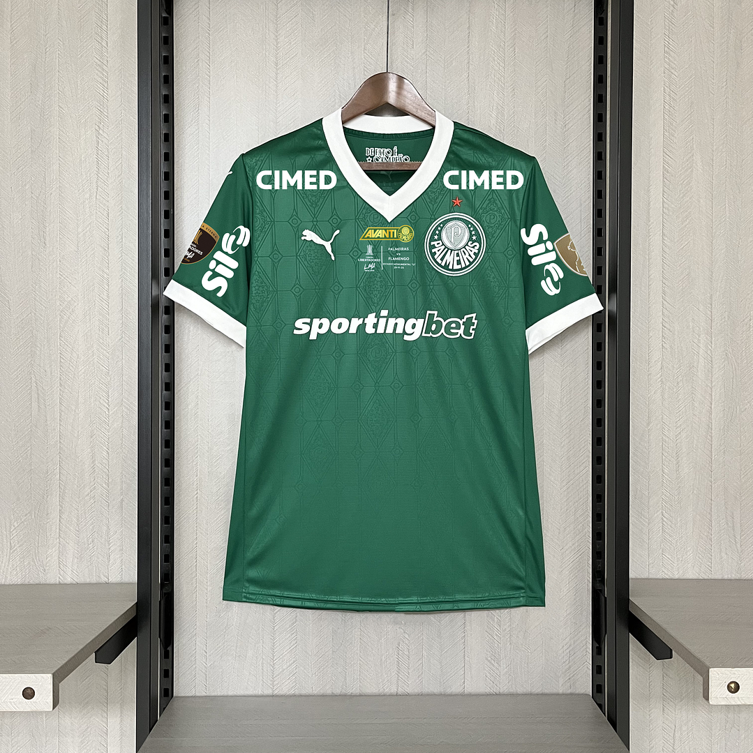 CAMISOLA PALMEIRAS CASA - TODOS PATROCINIOS - PATCHS INCLUIDOS 1