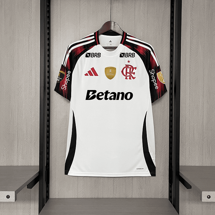 CAMISA FLAMENGO BRANCA 25/26 - FORA -  TORCEDOR - TODOS PATROCINIOS + PATCH 1