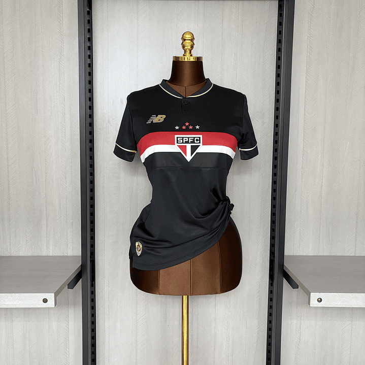 Camisa Comemorativa Spfc 2025 feminina - São Paulo preta  1