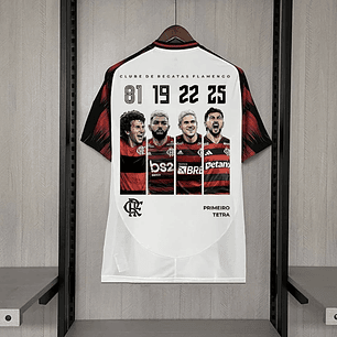 Camisa Flamengo 25/26 - TETRACAMPEÃO - branca - todos patrocinios e patchs