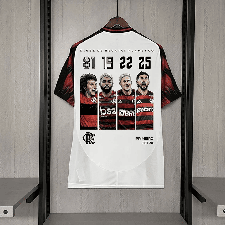 Camisa Flamengo 25/26 - TETRACAMPEÃO - branca - todos patrocinios e patchs 1