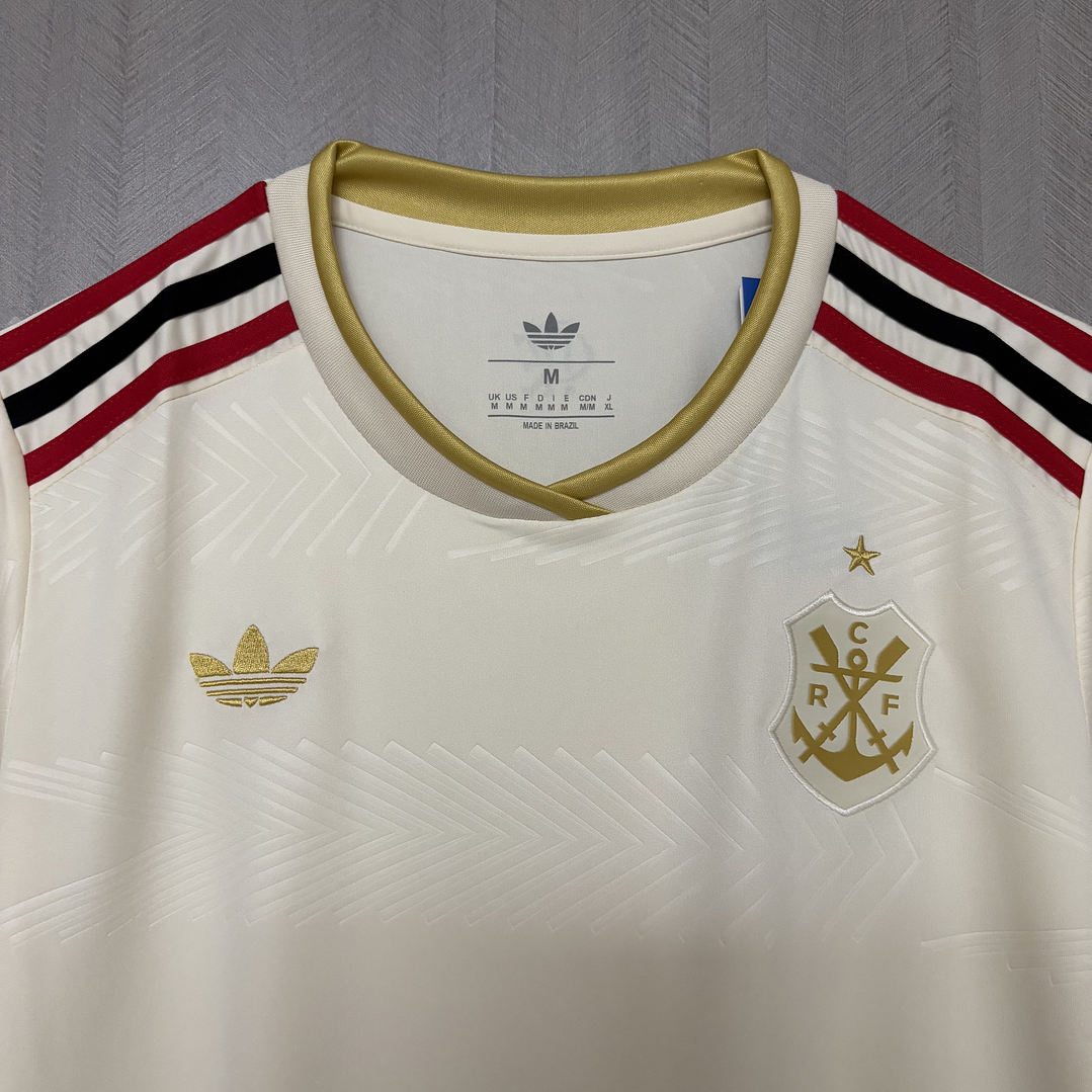 BLUSINHA CURTA FLAMENGO FEMININA  3 - BRANCA E DOURADA - 25/26  3