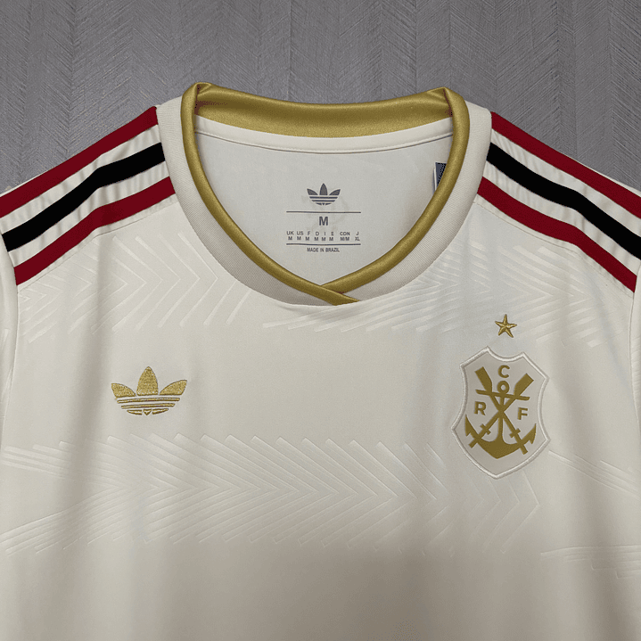 BLUSINHA CURTA FLAMENGO FEMININA  3 - BRANCA E DOURADA - 25/26  3