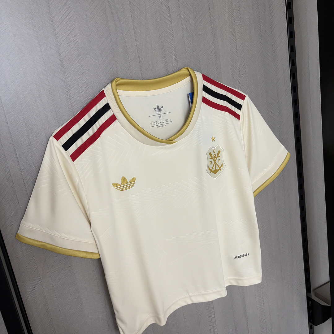 BLUSINHA CURTA FLAMENGO FEMININA  3 - BRANCA E DOURADA - 25/26  4