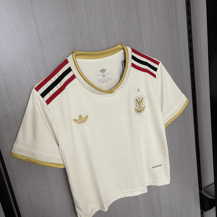 BLUSINHA CURTA FLAMENGO FEMININA  3 - BRANCA E DOURADA - 25/26  4