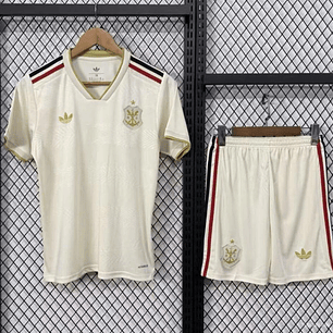 CONJUNTO INFANTIL FLAMENGO 2025 DOURADA branca