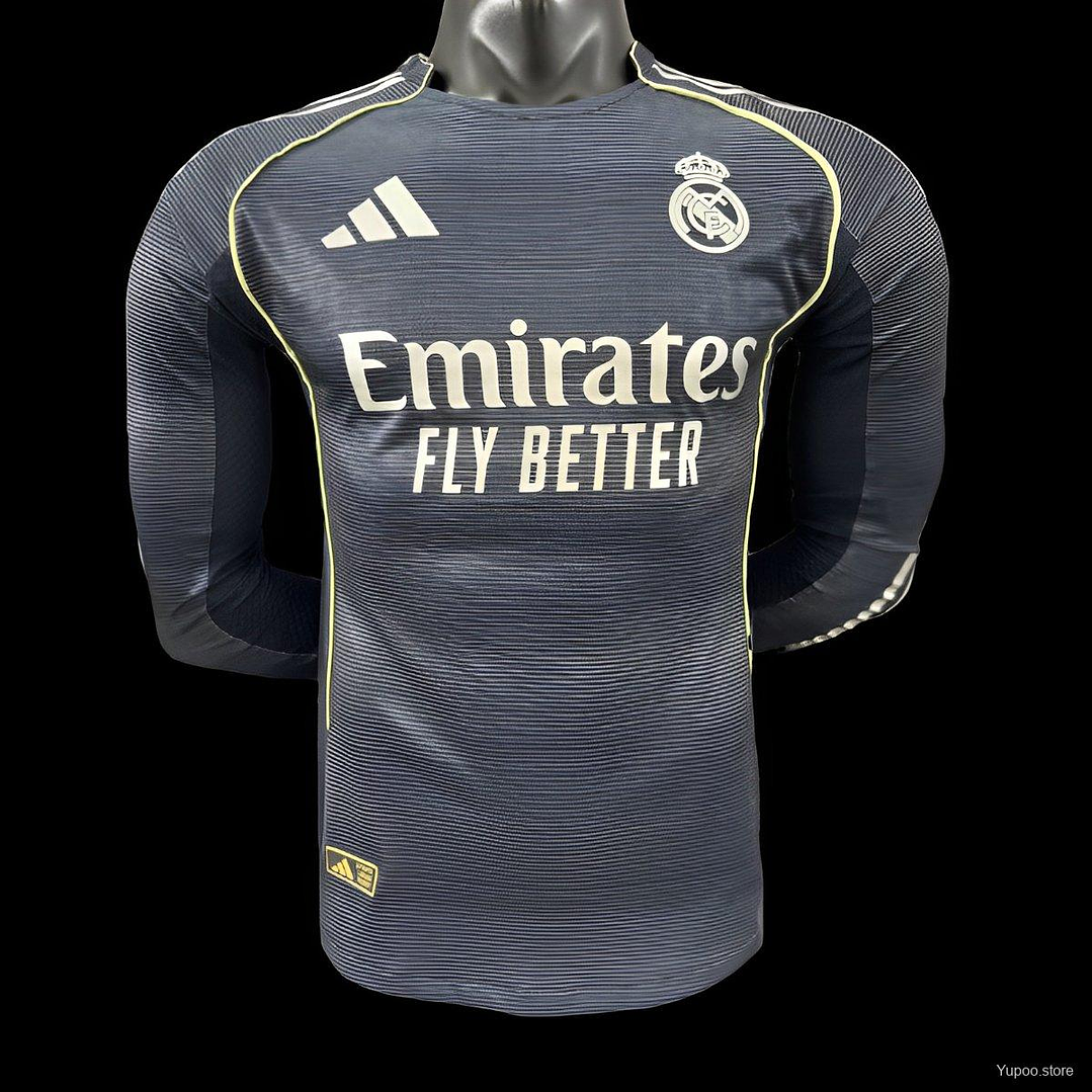 ⚪⚫ Player Version 25/26 Real Madrid Away Long Sleeve Jersey 1