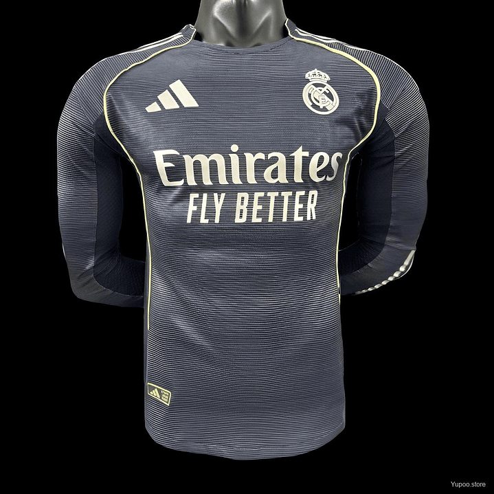 ⚪⚫ Player Version 25/26 Real Madrid Away Long Sleeve Jersey 1