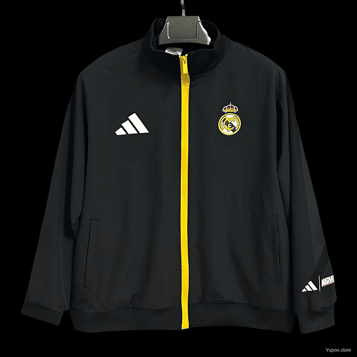 25/26 Real Madrid Marvel Black Full Zipper Windbreaker 1