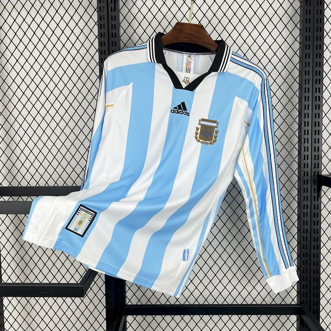 Camiseta Argentina 1998 Local Retro – Manga Larga 1