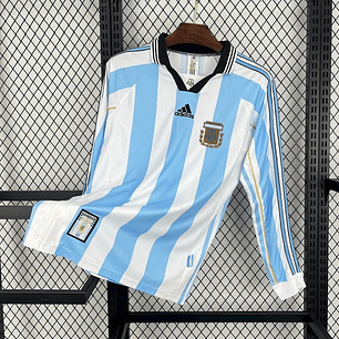 Camiseta Argentina 1998 Local Retro – Manga Larga