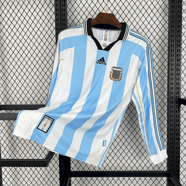 Camiseta Argentina 1998 Local Retro – Manga Larga 1