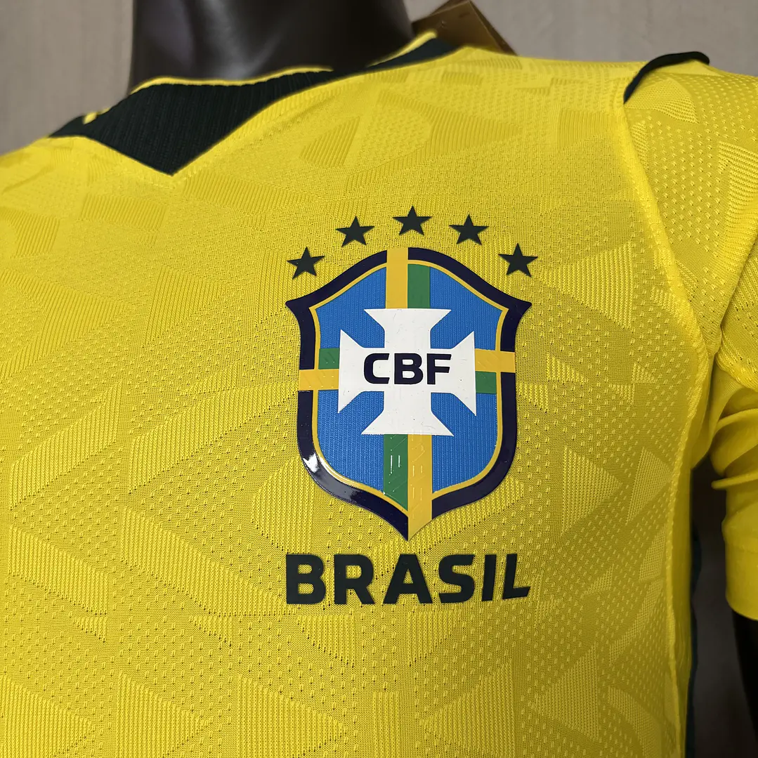 CAMISA SELEÇÃO BRASILEIRA 26/27 - NEYMAR 10 - COLORIDA - versão jogador (SLIM FIT) - detalhe bandeira  7