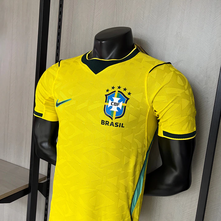 CAMISA SELEÇÃO BRASILEIRA 26/27 - NEYMAR 10 - COLORIDA - versão jogador (SLIM FIT) - detalhe bandeira  8
