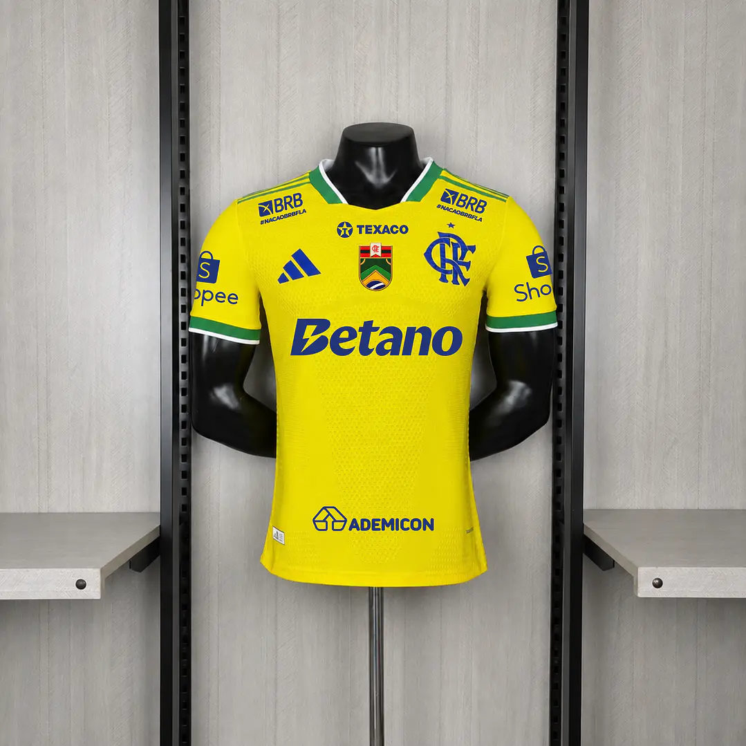 Camisa Flamengo 26/27 - Casa - Jogador (SLIM FIT) - amarela - com patch - flamengo copa do mundo (SLIM FIT) 1