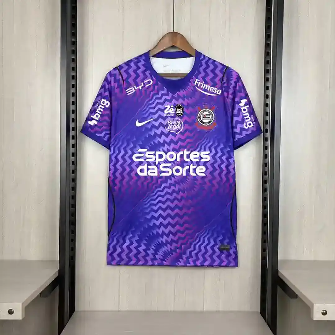 Camisa Goleiro Corinthians Roxa 2026/27 Todos os Patrocínios 1