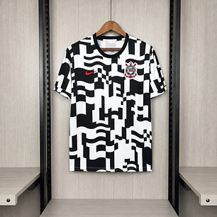 CAMISA CORINTHIANS PRÉ-JOGO 26/27 - Preta e Branca
