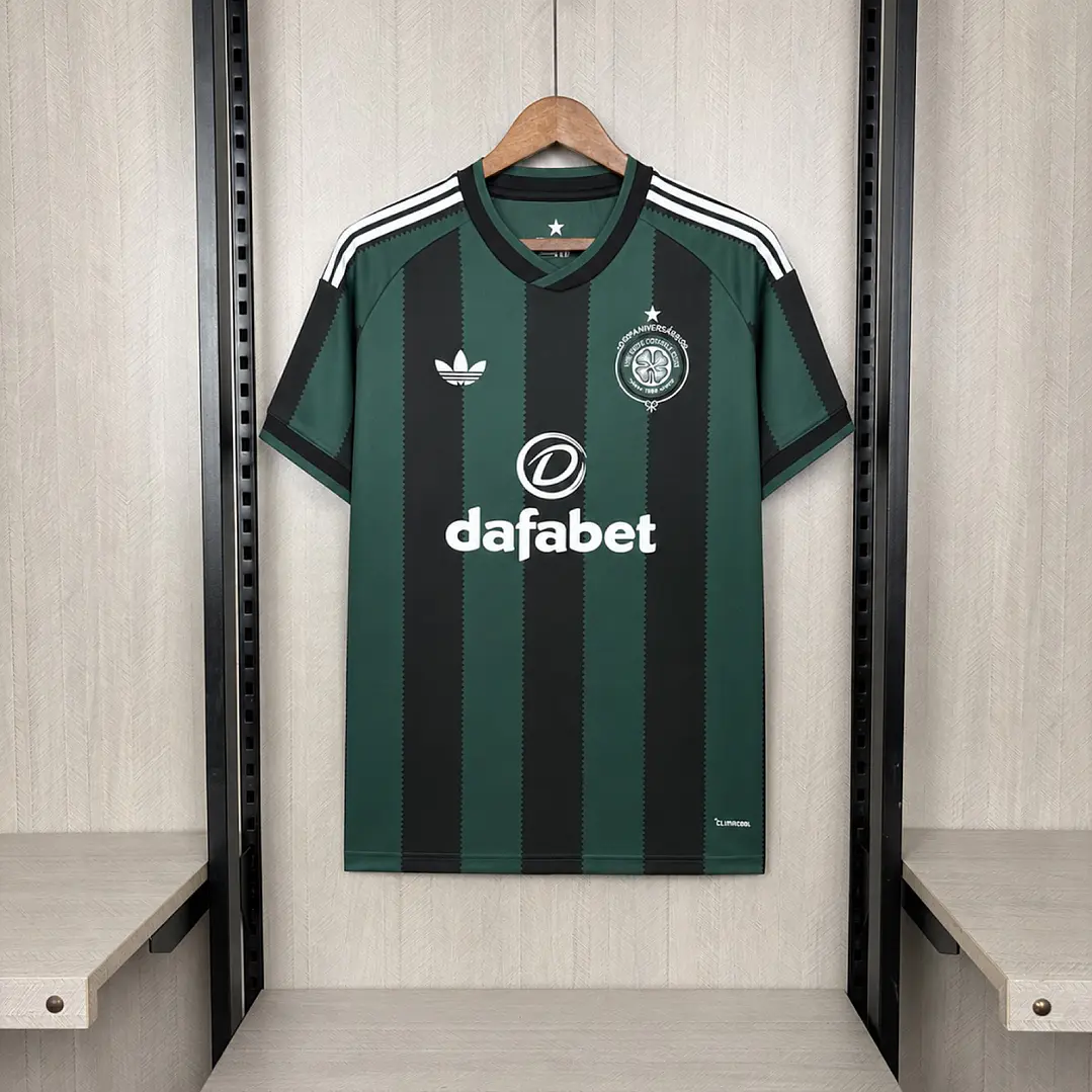 CAMISETA CELTIC FC 26/27 ALTERNATIVA - Verde e Preta Listrada 1