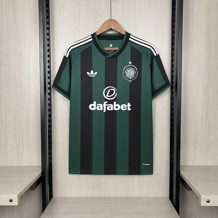 CAMISETA CELTIC FC 26/27 ALTERNATIVA - Verde e Preta Listrada 1