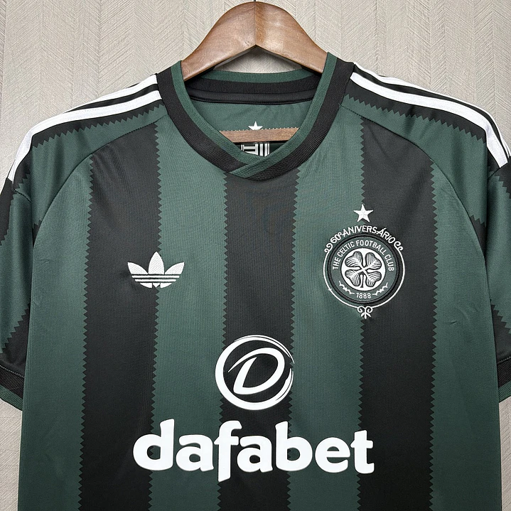 CAMISETA CELTIC FC 26/27 ALTERNATIVA - Verde e Preta Listrada 4