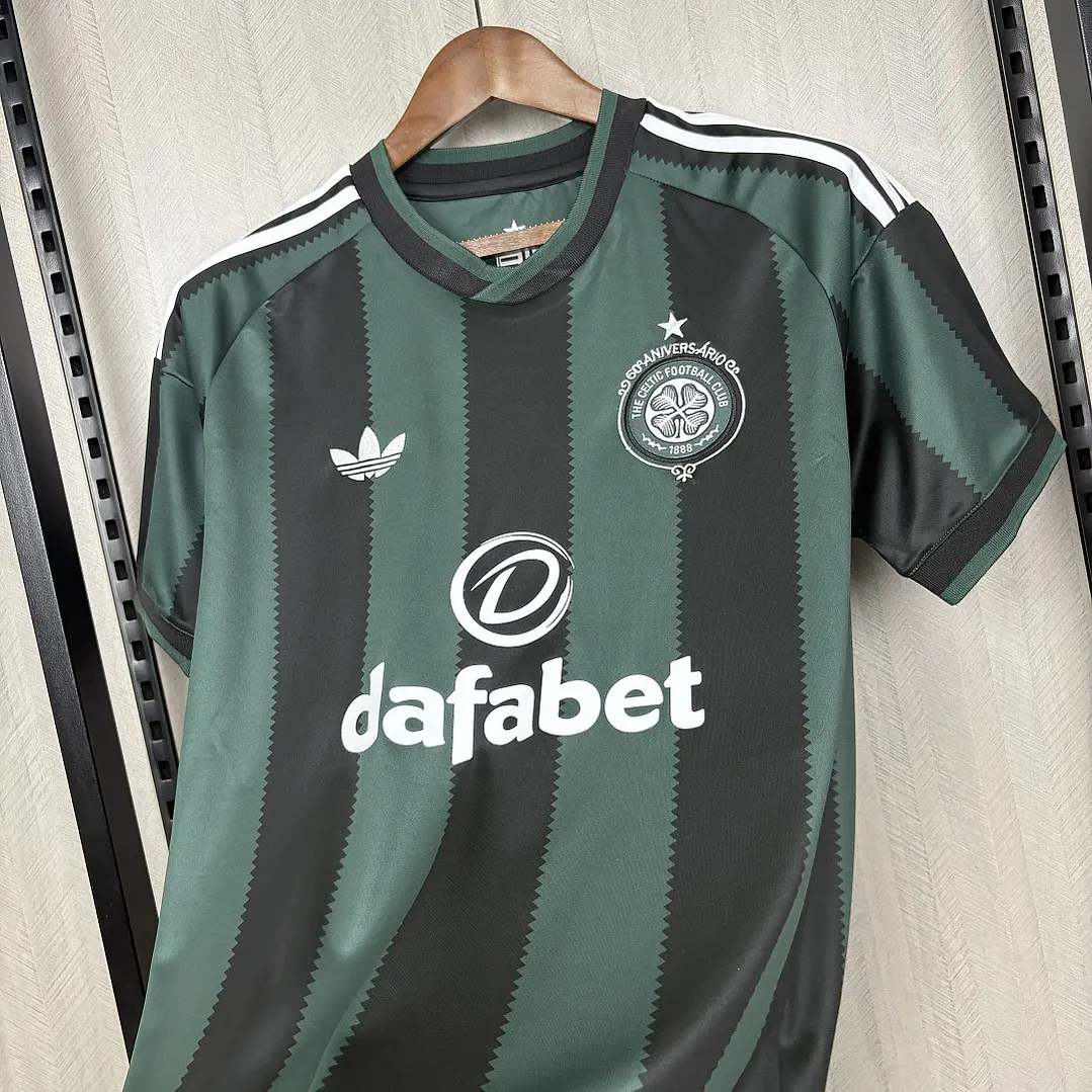 CAMISETA CELTIC FC 26/27 ALTERNATIVA - Verde e Preta Listrada 5