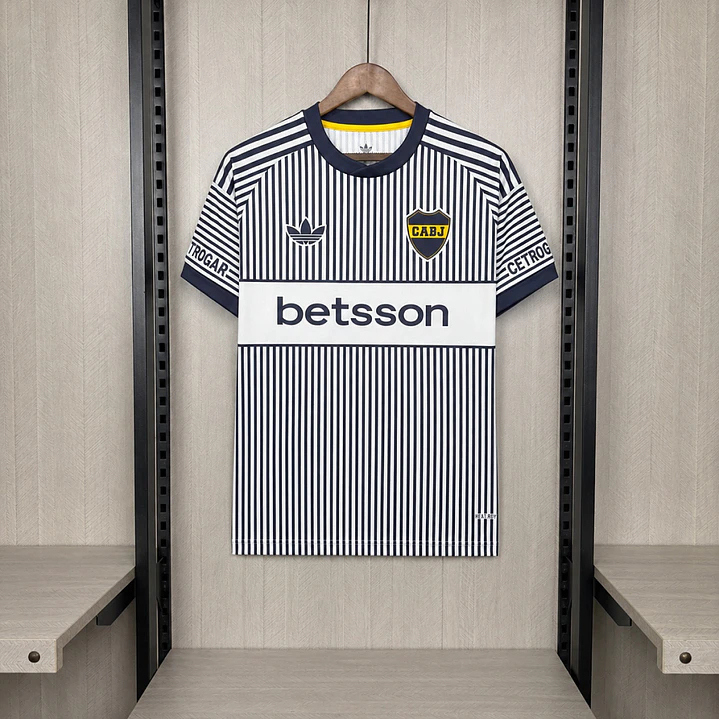 CAMISETA BOCA JUNIORS 26/27 EDIÇÃO ESPECIAL - Listrada Azul-Marinho 1