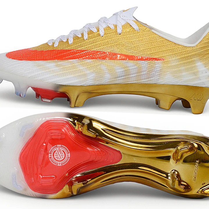 Chuteira Nike Air Zoom Mercurial Vapor 17 Elite FG - Dourado e Vermelho CR7 3