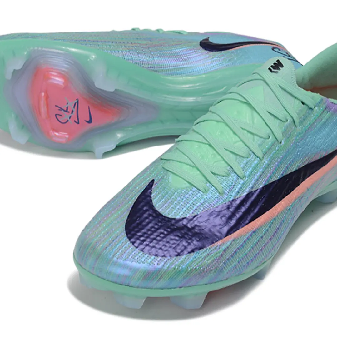 Chuteira Nike Air Zoom Mercurial Superfly XI Elite FG - Verde-Água e Roxo Iridescente 4