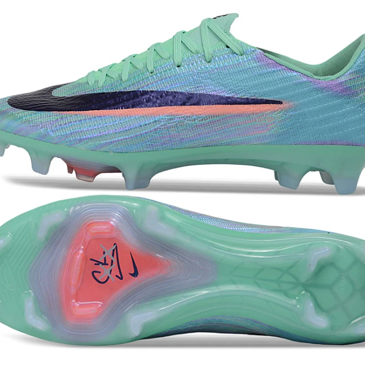 Chuteira Nike Air Zoom Mercurial Superfly XI Elite FG - Verde-Água e Roxo Iridescente 6