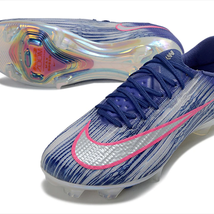 Chuteira Nike Air Zoom Mercurial Vapor 17 Elite FG - Azul, Vermelho e Prata 4