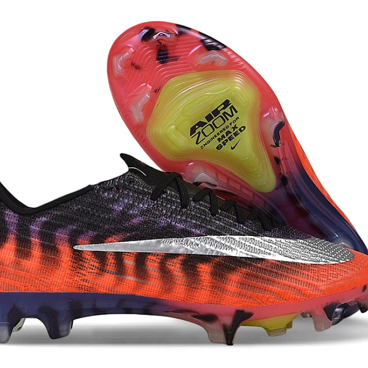 Chuteira Nike Air Zoom Mercurial Vapor 17 Elite FG - Laranja, Azul e Prata 1