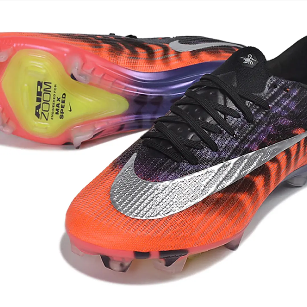 Chuteira Nike Air Zoom Mercurial Vapor 17 Elite FG - Laranja, Azul e Prata 4