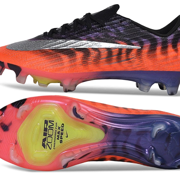Chuteira Nike Air Zoom Mercurial Vapor 17 Elite FG - Laranja, Azul e Prata 6