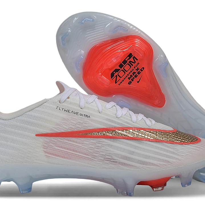 Chuteira Nike Air Zoom Mercurial Vapor 17 Elite FG - Branco e Laranja 1