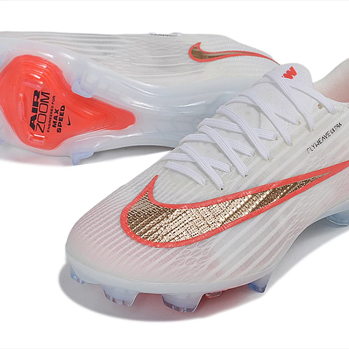 Chuteira Nike Air Zoom Mercurial Vapor 17 Elite FG - Branco e Laranja 4