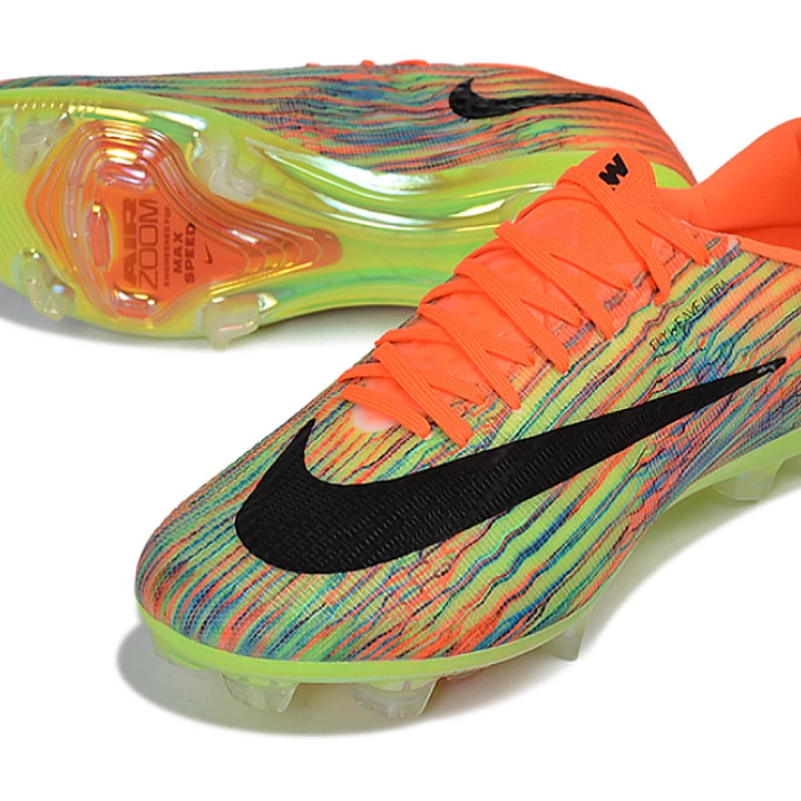 Chuteira Nike Air Zoom Mercurial Vapor 17 Elite FG - Vermelho, Verde e Preto 4