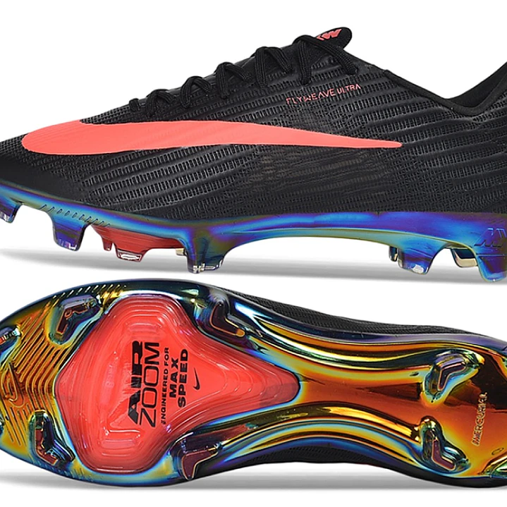 Chuteira Nike Air Zoom Mercurial Vapor 17 Elite FG - Preto e Laranja 6