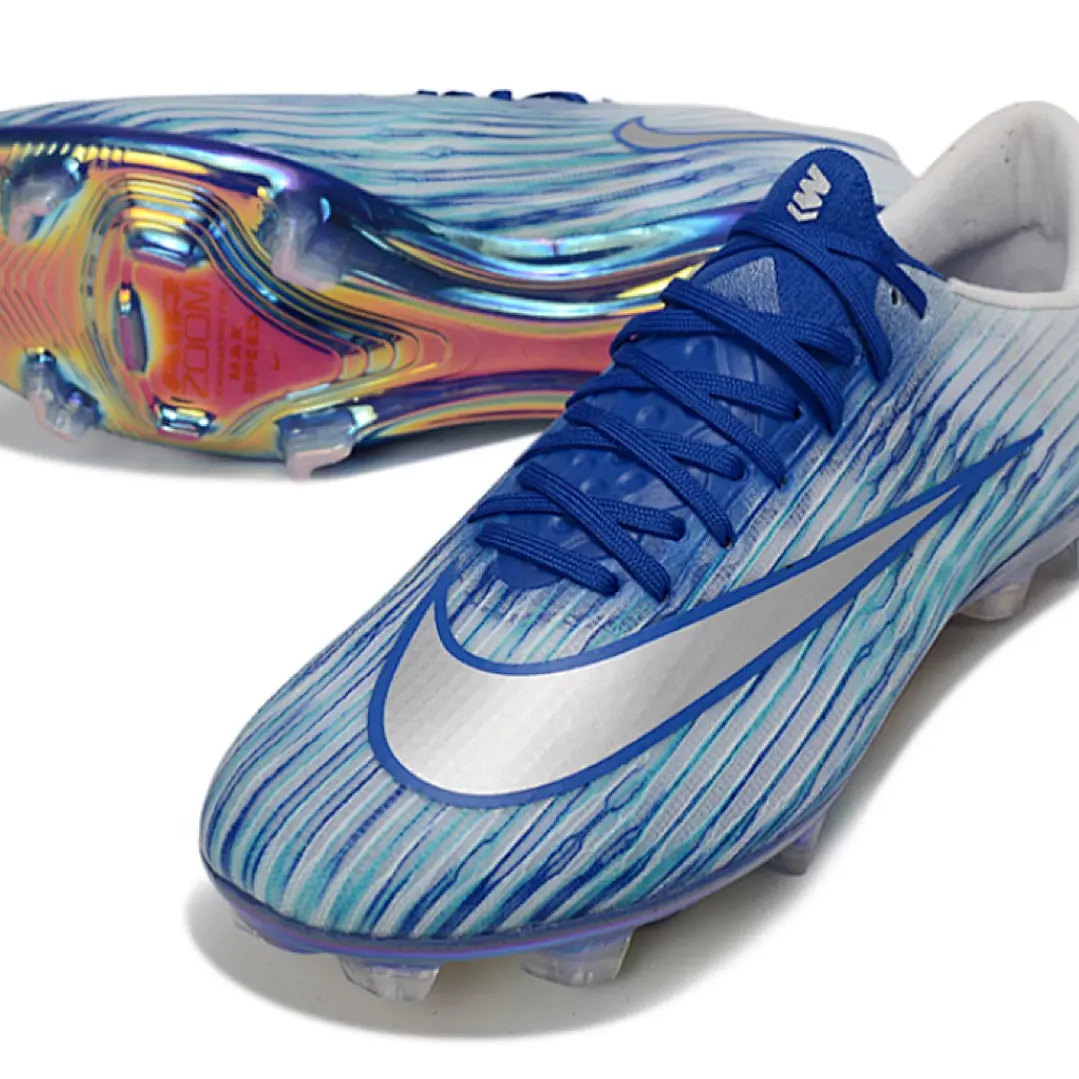 Chuteira Nike Air Zoom Mercurial Vapor 17 Elite FG - Azul e Branco 4