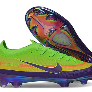 Chuteira Nike Air Zoom Mercurial Superfly XI Elite FG - Azul, Amarelo e Verde