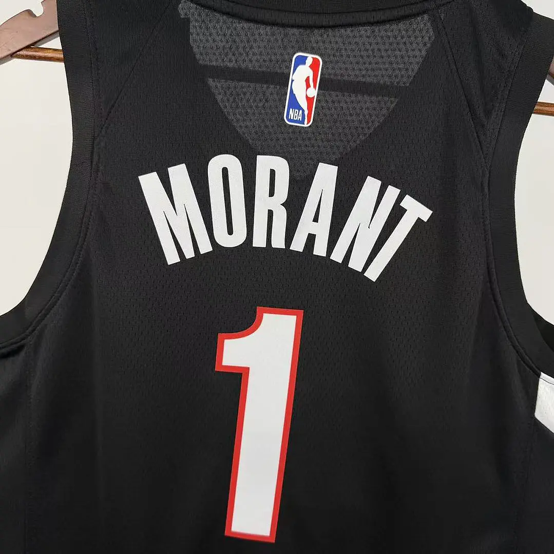 Camisa NBA Portland Trail Blazers Preta - Morant Nº1 4