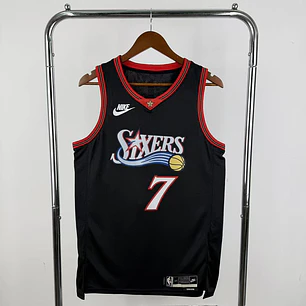 Camisa NBA Philadelphia 76ers Retrô Preta - Brown Nº7