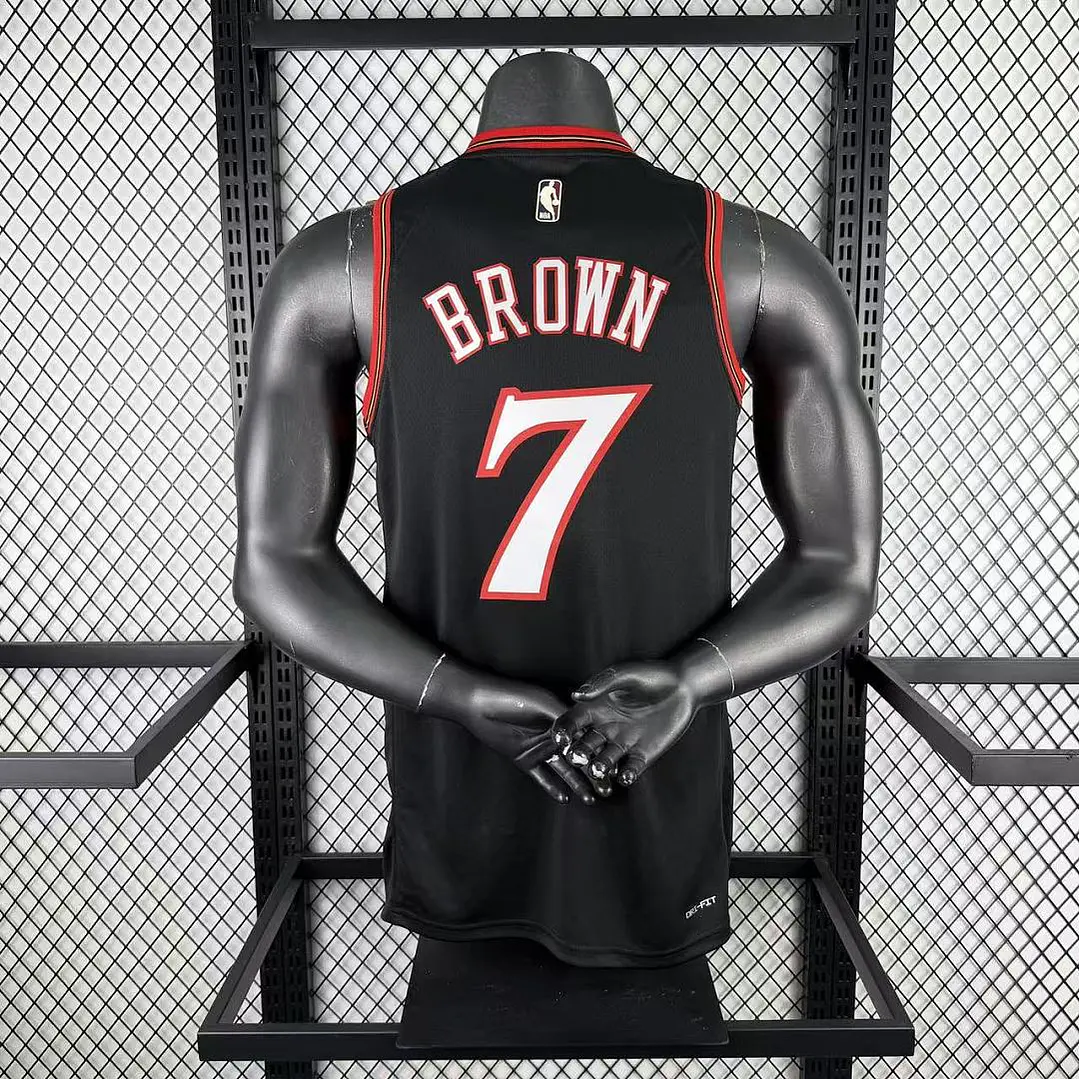 Camisa NBA Philadelphia 76ers Retrô Preta - Brown Nº7 3