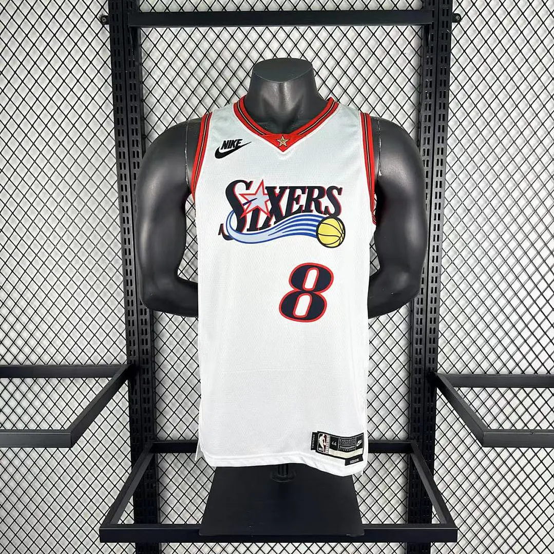 Camisa NBA Philadelphia 76ers Retrô Branca - George Nº8 3
