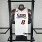 Camisa NBA Philadelphia 76ers Retrô Branca - George Nº8 - thumbnail 3