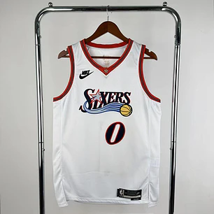 Camisa NBA Philadelphia 76ers Retrô Branca - Maxey Nº0