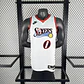 Camisa NBA Philadelphia 76ers Retrô Branca - Maxey Nº0 - Thumbnail 2