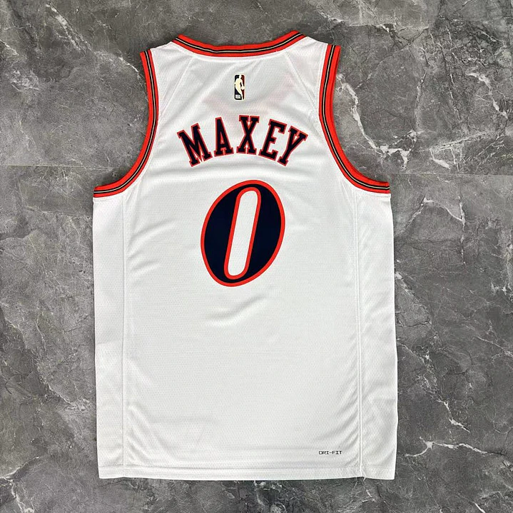 Camisa NBA Philadelphia 76ers Retrô Branca - Maxey Nº0 4