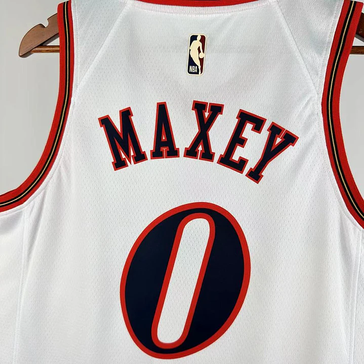 Camisa NBA Philadelphia 76ers Retrô Branca - Maxey Nº0 6